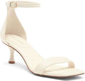 Vince Camuto Vinkely Square Toe Kitten Heel Sandal in Coconut Crea at Nordstrom Rack, Size 5.5