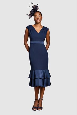 Coast Crepe Peplum Dress in Navy at Nordstrom, Size 10
