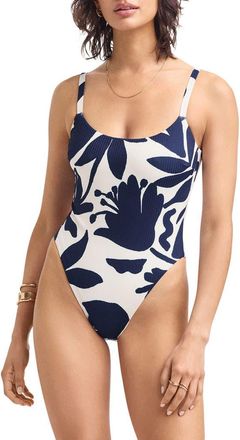 Vitamin A Nova Low Back One-Piece Swimsuit in Night Flower at Nordstrom, Size X-Large