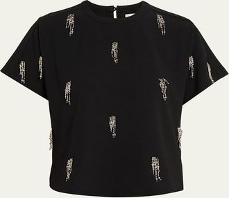SIMKHAI Abelia Embellished Crewneck T-Shirt