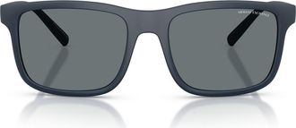 A|X Armani Exchange 57mm Rectangular Sunglasses in Matte Navy Blue/dark Blue at Nordstrom