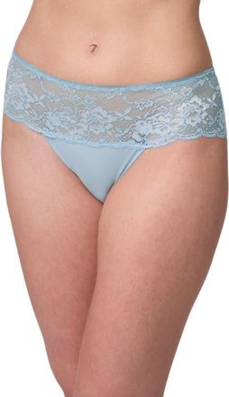 Montelle Intimates Nudies Floral Lace Trim Hipster Panties in Dewdrop/Chantilly at Nordstrom, Size Xx-Large