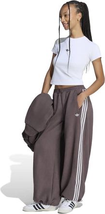 adidas Originals pantaloni sportivi in camoscio marroni-Marrone