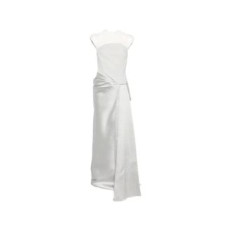 Solace London Vestido Largo sin Tirantes con Drapeado - Dresses - Mujer - Gris - XS