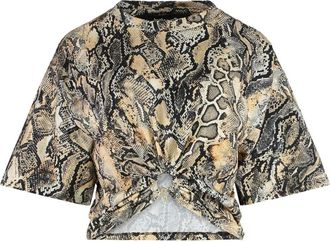 Just Cavalli Top met slangenhuidprint - Beige