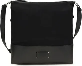 Maison Margiela Hammered Calf Leather Hobo Shoulder Bag Black