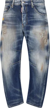 Dsquared2 Blue Kawaii Distressed Wide-Leg Jeans