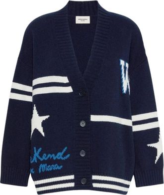 Max Mara Truien & Vesten, Dames, Blauw, S, Wol, Belgio Cardigan