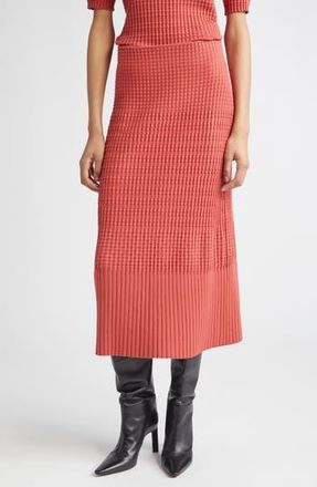Lafayette 148 New York Mixed Rib Pull-On Knit Skirt in Red Brick at Nordstrom Rack, Size Small