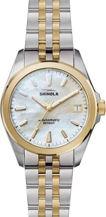Shinola Circadian Monster Mother-of-Pearl Automatic Bracelet Watch, 36mm in White at Nordstrom