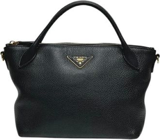 Prada Pre-owned Handbags, female, Black, Size: ONE SIZE Pre-owned Leather Handbag