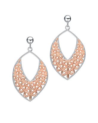 Genevive Two-Tone Gold Over Silver Earrings