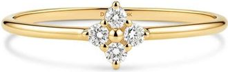 Devata Clover Lab Grown Diamond Ring in 14K Gold in Yellow Gold at Nordstrom, Size 7