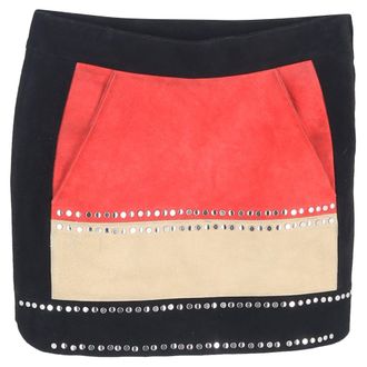 Maje Studded Mini Skirt in Multicolor Suede