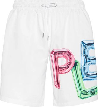 Philipp Plein Swim Boxer Bombing Graffiti - Heren - Strandmode - Wit - 2XL - Polyester - Badmode