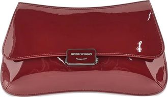 Emporio Armani logo-plaque clutch bag - Red