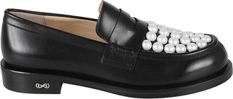 Mach & Mach Zwart Witte Loafers - Dames - Loafers - Zwart - 37 1/2 EU - Leer - Schoenen
