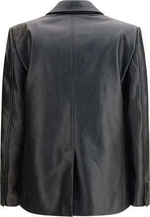 Balenciaga Womens Black Calf Leather Bos Taurus Jacket Clothing