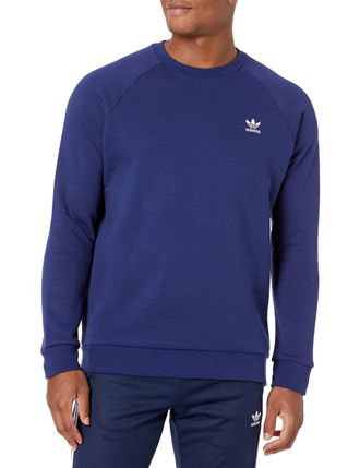 adidas Originals Mens Trefoil Essentials Crew Neck, Night Sky, Small