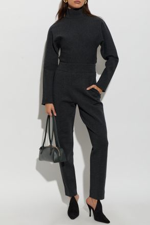Alaia Wool Trousers With Pockets, Womens, Grey