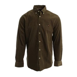 Tommy Hilfiger Casual Shirts, male, Green, L, Corduroy Shirt