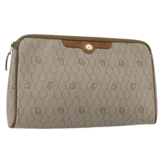 Dior Pre-owned Clutches, female, Beige, Size: ONE SIZE Pre-owned Vintage PVC Pouch