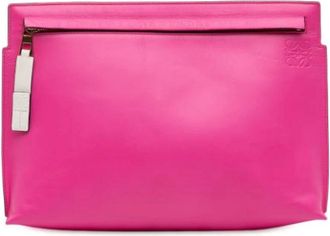 Loewe Pre-owned Clutches, female, Pink, Size: ONE SIZE Pre-owned Leather Clutch