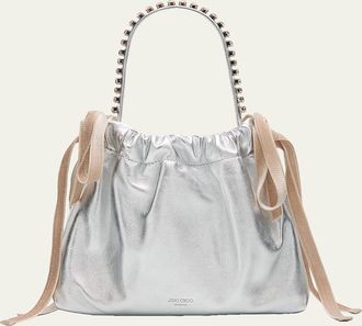 Jimmy Choo London Mini Metallic Leather Top-Handle Bag