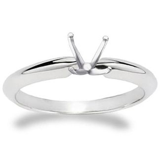 Pompeii3 4-Prong Solitaire Engagement Ring Setting White Gold 14K Size Selectable