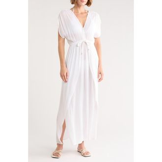 Elan Gauze Cover-Up Maxi Dress in White at Nordstrom Rack, Size X-Small