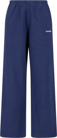 Sporty & Rich Blue Cotton-Blend Wide-Leg Sweatpants