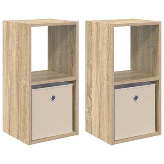 vidaXL Mesita De Noche 2 Pcs Roble Sonoma 30,5 X 27 X 59,5 Cm Vidaxl