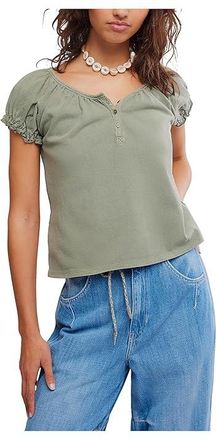 Free People We The Free Issa T-Shirts Womens Clothing Laurel Oak : LG (Womens 12-14), Cotton