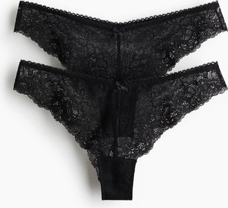 H&M 2er-Pack Brazil Slips aus Spitze - Schwarz