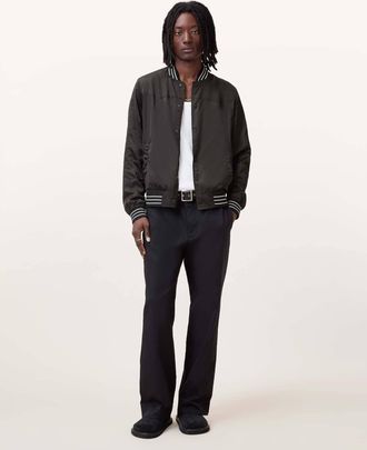 AllSaints Mens Polyester Soundview Reversible Bomber Jacket, Size: XXL