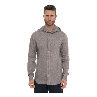 Kiton Casual Shirts, male, Gray, Size: 2XL Hooded Shirt