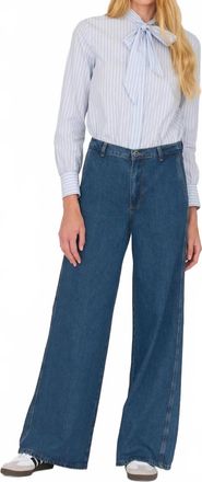 Secular Beckett Wide Leg Jeans In Classic Wash - Blue