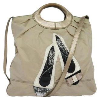 Ferragamo Pre-owned Nylon bolsos-de-mano - Pre-owned - Mujer - Beige - ONE SIZE