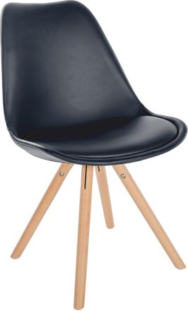 Clp Silla De Comedor Sofia En Polipiel Negro Natural (redondo)
