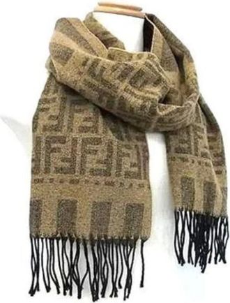 Fendi unisex, Pre-owned, Bruin, Maat: ONE Size Wol