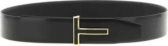 Tom Ford Mens Black Calfskin Regular Belt