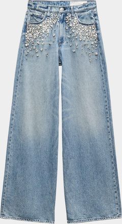 Rag & Bone Featherweight Sofie High-Rise Wide Embellished Jeans