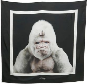 Burberry gorilla-print scarf - Black