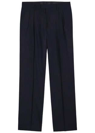 Lardini Pinstriped Straight-leg Wool Trousers - Black - 52 (IT52 / XL)