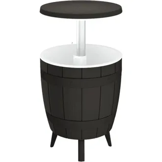 vidaXL Mesa Nevera 3 En 1 Polipropileno Negro Vidaxl