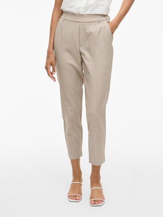 Vila Anzughose VILA VIVARONE HW SLIM PANT - NOOS, Damen, Gr. 34, N-Gr, beige (natural melange), Web, Obermaterial: 66% Polyester, 28% Viskose, 6% Elasthan,