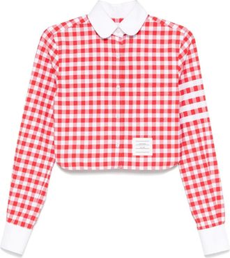 Thom Browne Camicia a quadretti con dettaglio a 4 righe - Rosso