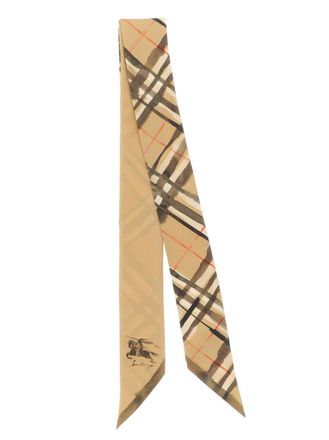 Burberry Beige Checks Bandana Scarf