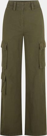 HUGO BOSS Hugo Womens Hala 1 Solid Patterned Wide Leg Cargo in Dark Green - Size 4 UK