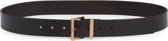 AllSaints Metal Buckle Belt in Black /Warm Brass at Nordstrom Rack, Size X-Large